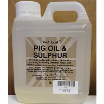 Gold Label Pig Oil and Sulphur 1 litre